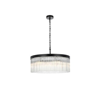 Harlow Six Light Chandelier Black by Lighting Design – Iron, Black, Model 1070D24BK
