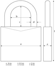 118241 Padlock Type 45/40 Brass Keys by ABUS – 40 mm, Brass, Set of 2, Model 4001-20