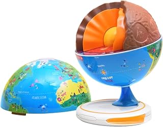 PlayShifu Orboot Core Interactive Globe for Kids Ages 4-10; 3-Layer Openable Earth Globe with AR App; Explore Earth's Surface, Fossils, Minerals & Glowing Core; STEM Science & Geography Gift