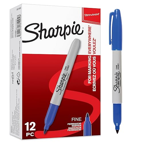 Sharpie Blue / 12 Count (Pack of 1) / In Box Permanent Markers