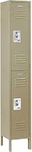 GLOBAL INDUSTRIAL Double Tier 2 Door Locker, 12 inch Wx12 Dx36 H, Tan, Unassembled, 78 inch H Overall