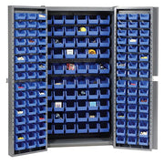 Deep Door Bin Cabinet by Global Industrial – 38 inches (W) x 24 inches (D) x 72 inches (H), 16 Gauge Steel, Grey, Model 662132BL