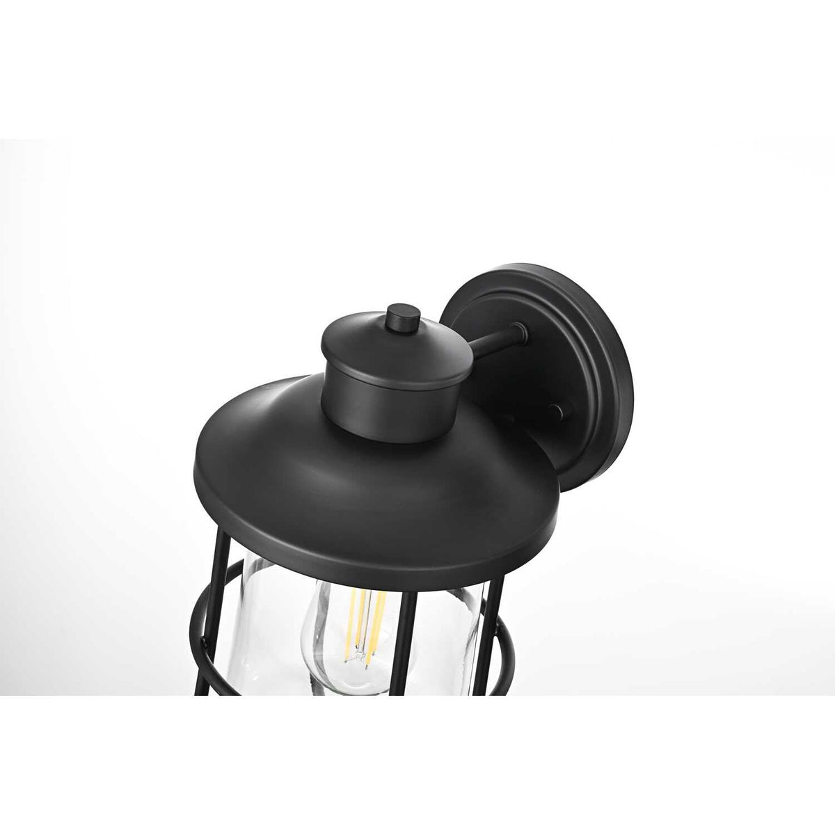 Huxley One Light Outdoor Wall Sconce Black by Lighting Design – 8", Iron, Black, Model OD808W12BK