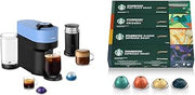Nespresso Vertuo Pop+ Coffee and Espresso Machine by De'Longhi with Aeroccino Milk Frother, Pacific Blue + Starbucks Capsules