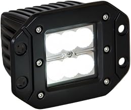 Buyers Products 3" Square LED Clear Recessed Flood Light, 6 LEDs, 1,620 Lumens, Blunt Cut Lead Connection, Stud Mount, Work Light for Trucks, Trailers, RVs, Tractors & More
