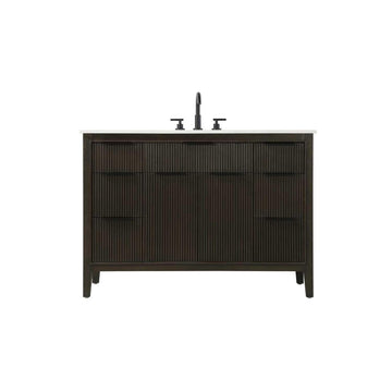 48" Single Bathroom Vanity in Chocolate Oak by Elegant Kitchen and Bath – unspecified, Aluminum, Chocolate, Model VF29848CO