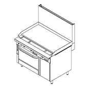 Southbend Platinum Heavy Duty 48" Gas Range w/ 48" Thermostatic Griddle by SOUTH BEND – 12 inches, 7.1 cubic_feet, Iron, Silver, Model P48D-TTTT