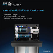 Pro Filtration Bottle Filling Station by Elkay – Twin, 8 gallons, Stainless Steel, Black, Model LZS8WSBPRO-UV