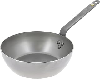 de Buyer MINERAL B Carbon Steel Country Fry Pan - 11” Diameter, 7.7” Cooking Surface - Ideal for Sauteing, Simmering, Deep Frying & Stir Frying - Naturally Non-Stick Finish - Made in France