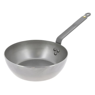 MINERAL B Carbon Steel Country Fry Pan - 11” Diameter by de Buyer – 11", 2.75 liters, Carbon Steel, Gray, Model 561428
