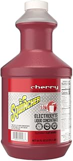 Sqwincher Electrolyte Liquid Concentrate, Cherry Mix, 64 oz Jug, 6 Pack | Electrolyte liquid concentrate supports hydration; mix with water; each 64 oz bottle makes 5 gallons for high volume use