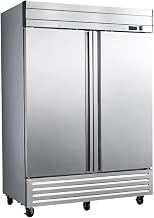 54 1/5" Two Section Reach In Freezer | Solid-State Thermostat, Digital Temperature Display, Self-Closing Doors, Stainless Steel Interior, Slide-Out Condenser