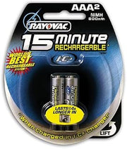 Rayovac I-C3 15 Minute NiMH AAA Size Carded 2 Pack