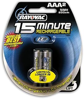 Rayovac I-C3 15 Minute NiMH AAA Size Carded 2 Pack