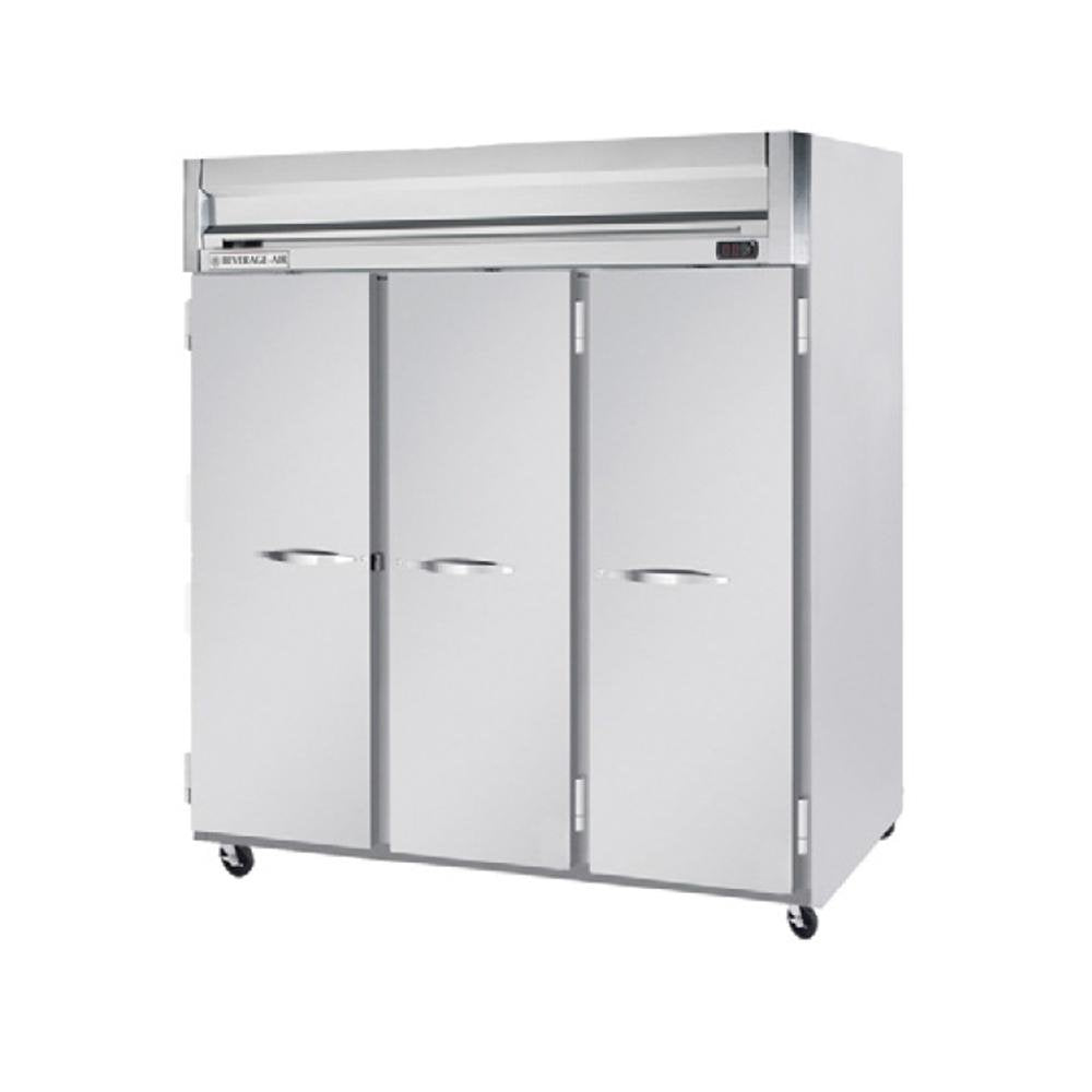 Beverage-Air HF3-5S 78" Horizon Series Three Section Solid Door Reach-In Freezer 74 cu.ft. capacity Stainless Steel Front Gray Painted Sides Aluminum by Beverage Air – Model HF35S