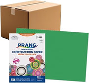 Prang Construction Paper, 12" x 18", Holiday Green, 50/Pack, 25 Packs | Formerly SunWorks, Class Pack, 1250 Sheets Total, P8007