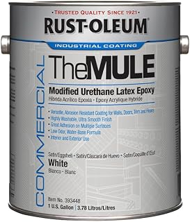 Rust-Oleum 393448 Eggshell White MULE Modified Urethane Latex Epoxy, Satin, 1 Gal
