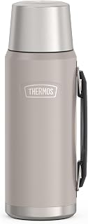 THERMOS Icon Beverage Bottle 1.20 L, Beige/Sandstone Mat, Thermos Flask 1200 ml, Insulated Bottle with Drinking Cup, Thermos Flask with Handle, 24 Hours Hot/24 Hours Cold, Dishwasher Safe, Completely