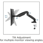 LLR99800, Single-Monitor Arm, 1 Each, Black by Lorell – Metal, Black