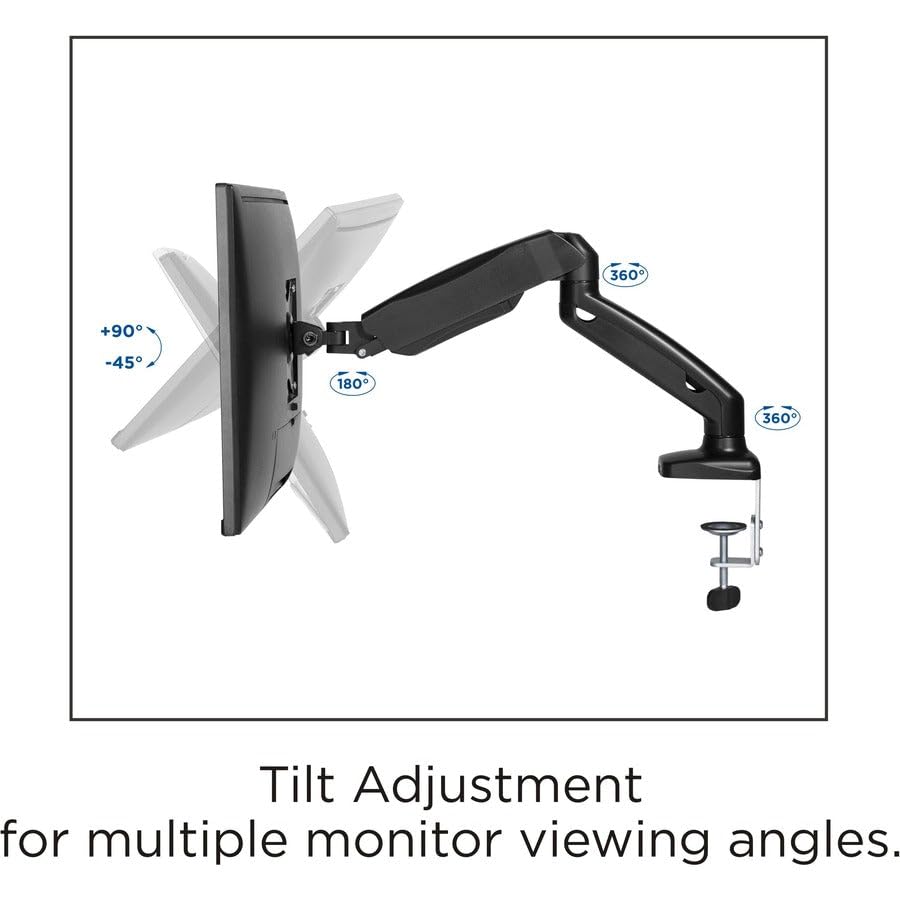 LLR99800, Single-Monitor Arm, 1 Each, Black by Lorell – Metal, Black