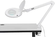 Global Industrial LED Magnifying Lamp with Covered Metal Arm, 5 Diopter, White