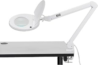 Global Industrial LED Magnifying Lamp with Covered Metal Arm, 5 Diopter, White