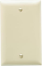 Legrand Pass & Seymour TP13I Trademaster Mid-Size Unbreakable Nylon Wall Plate, 1 Gang, One Blank Box Mount Cover, Ivory (1 Count)