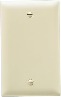 Legrand Pass & Seymour TP13I Trademaster Mid-Size Unbreakable Nylon Wall Plate, 1 Gang, One Blank Box Mount Cover, Ivory (1 Count)