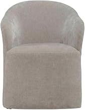 Starlight Canyon Home Solid Wood Upholstered Dining Chair with Castors, Eclectic Accent Upholstered Kitchen Chairs for Dining Room, Brown