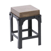 Medium Mango Wood & Iron Display Stand by HUBERT – Iron, Black, Model MDA-817-02