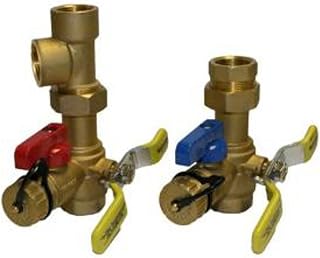 Rheem RTG20220AB Webstone Tankless Water Heater Service Valve Kit, Clean Brass