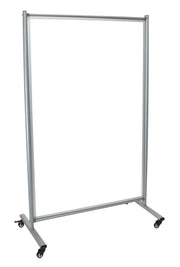 Mobile Magnetic Whiteboard Room Divider by Luxor – 76"W x 3"H, Alloy Steel, White, Model MD4072W