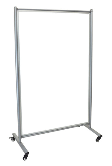 Mobile Magnetic Whiteboard Room Divider by Luxor – 76"W x 3"H, Alloy Steel, White, Model MD4072W