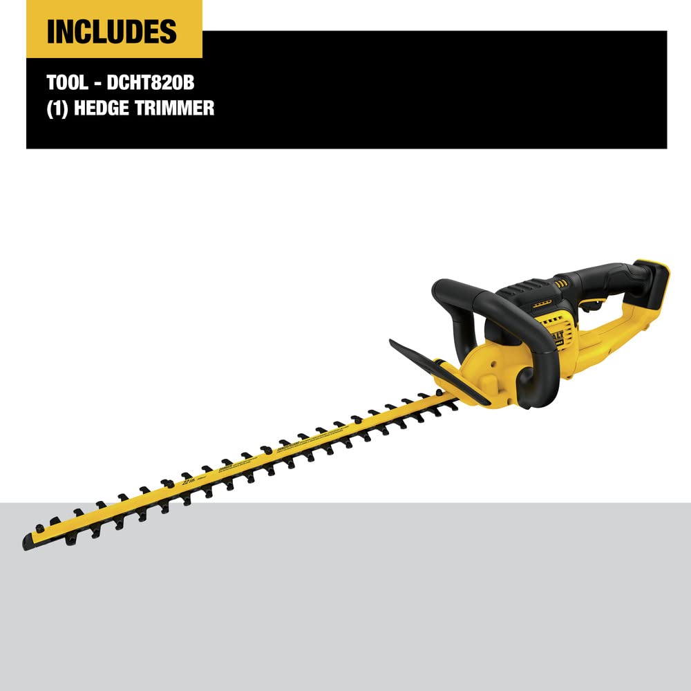 Trimmer Hedge Bare 20V by DEWALT – One Size, Metal, Black/Yellow, Model DCHT820B