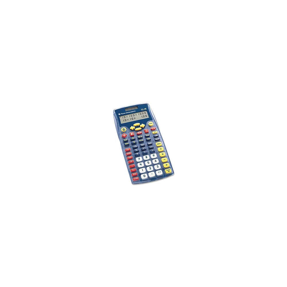 ® TI-15 Explorer Elementary Calculator by Texas Instruments – Small, Plastic, Blue, Model TI15