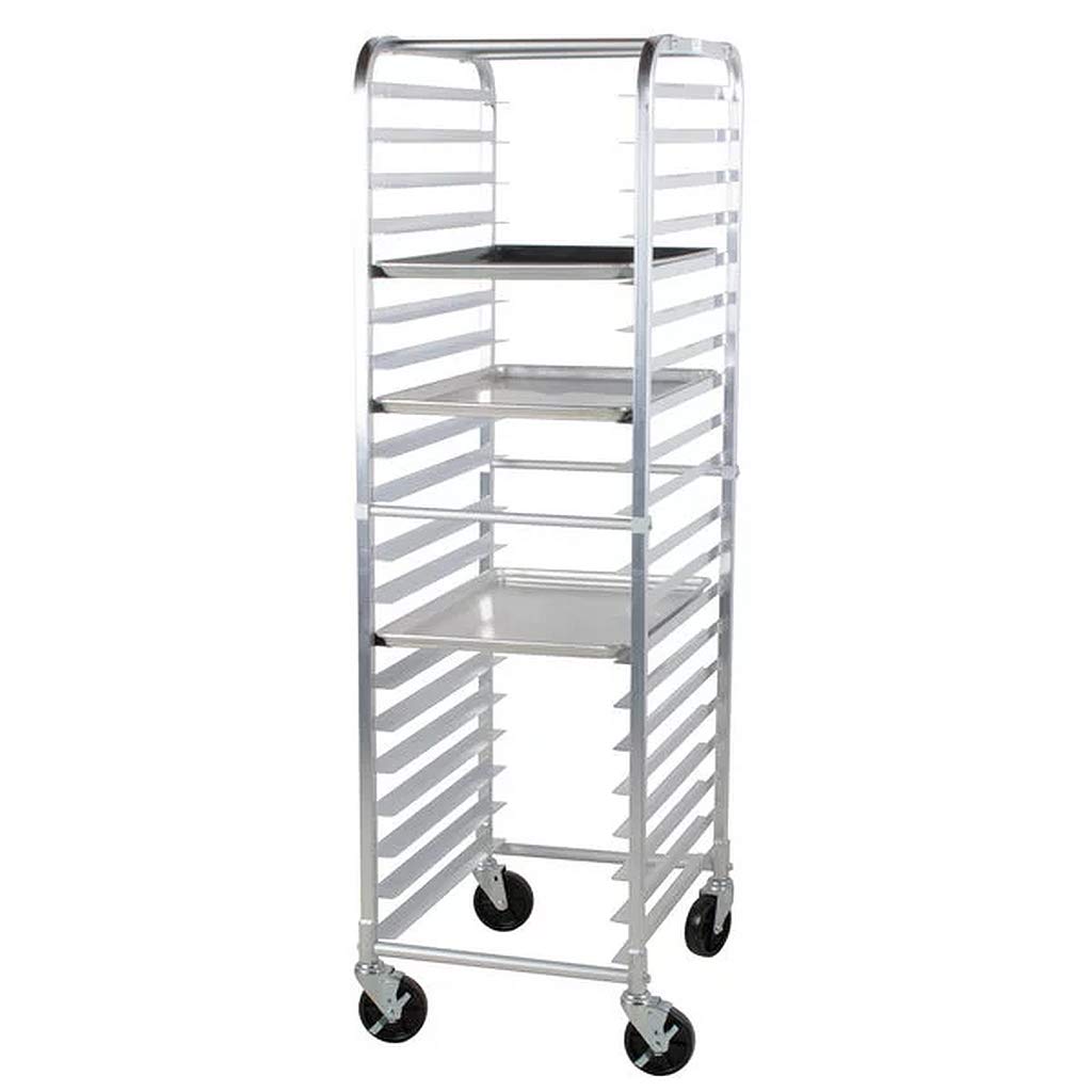 New 36527 Commercial-Grade Aluminum 20-Tier Sheet Pan/Bun Pan Rack by 1Dealz – 26" x 21" x 69", Aluminum, Silver, Model D1d109Rack