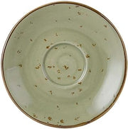 Tuxton Artisan Geode Geode Olive Reactive Natural 5-Inch Espresso Saucer, Case of 24, Green; Scratch Resistant; Chip Resistant; Lead & Cadmium Free; Dishwasher, Microwave, Oven Safe