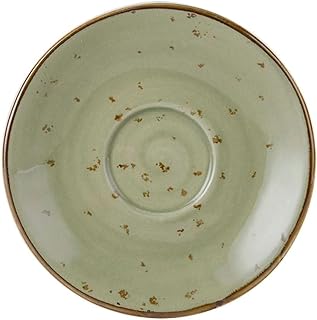 Tuxton Artisan Geode Geode Olive Reactive Natural 5-Inch Espresso Saucer, Case of 24, Green; Scratch Resistant; Chip Resistant; Lead & Cadmium Free; Dishwasher, Microwave, Oven Safe