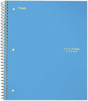Five Star Spiral Notebook, 1 Subject, College Ruled Paper, 100 Sheets, 11" x 8-1/2", Teal (72051)