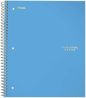 Five Star Spiral Notebook, 1 Subject, College Ruled Paper, 100 Sheets, 11" x 8-1/2", Teal (72051)