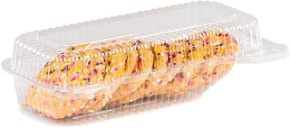 DFI Detroit Forming LBH-944 Clear OPS Plastic Hinged Locking Food Container with Inside Slant 9.5 x 5 x 3 Inches | 250 Per...