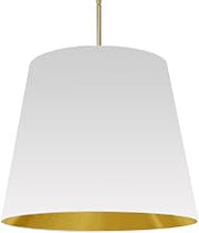 Dainolite 1LT Oversized Drum Pendant Large, WH Shade White/Gold