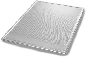 Chicago Metallic Cookie Sheet, 17-13/16" x 25-13/16" x 3/16" | 17-13/16" x 25-13/16" x 3/16", .081" dia. bottom perforation, wire in rim, hand wash recommended, 16 gauge aluminum