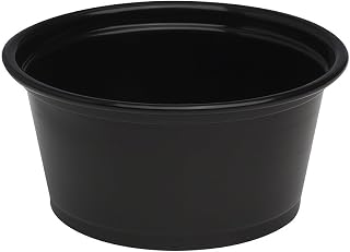 Dixie 2 oz. Plastic Portion Cup by GP PRO (Georgia-Pacific), Black, PP20BLACK, 2,400 Count (200 Cups Per Sleeve, 12 Sleeves Per Case)