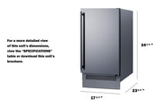Summit Appliance Stainless Steel / Standard / 33.0 pounds Ice Machines