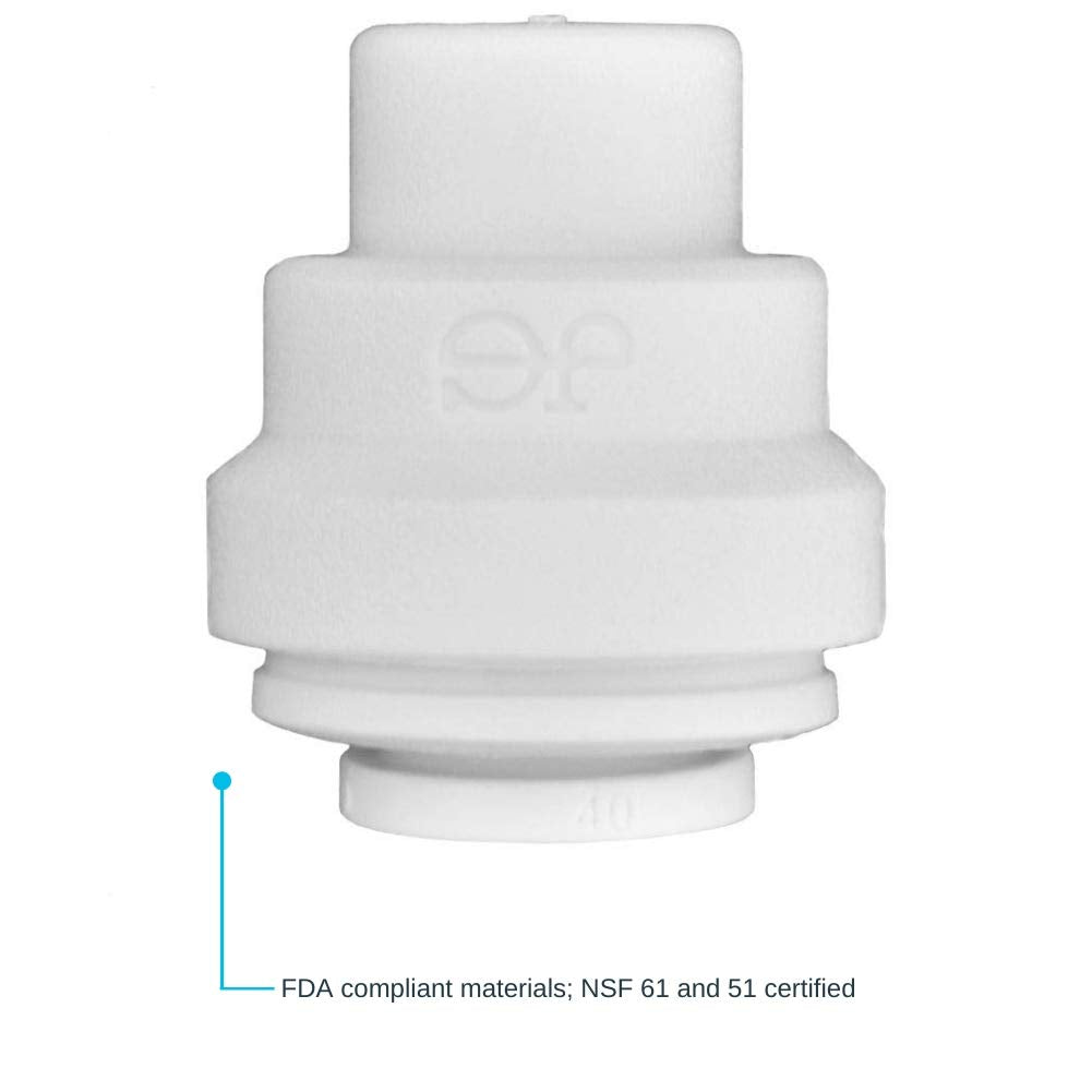 1/4 Inch OD Polypropylene End Cap by John Guest – 1 Count (Pack of 1), Plastic, White, Model PP4608WP