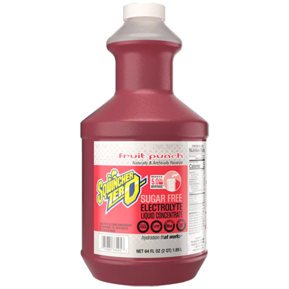 Zero Liquid Concentrate by Sqwincher – 64 Fl Oz (Pack of 6), Fruit Punch, Model 050102-FP