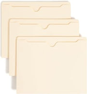 SMEAD File Jacket, Reinforced Straight-Cut Tab, Flat-No Expansion, Letter Size, Manila, 100 per Box (75500)