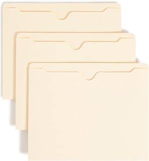 SMEAD File Jacket, Reinforced Straight-Cut Tab, Flat-No Expansion, Letter Size, Manila, 100 per Box (75500)
