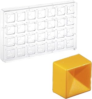 Martellato Polycarbonate Prisma Geometric Chocolate Praline Mold, Square 25mm